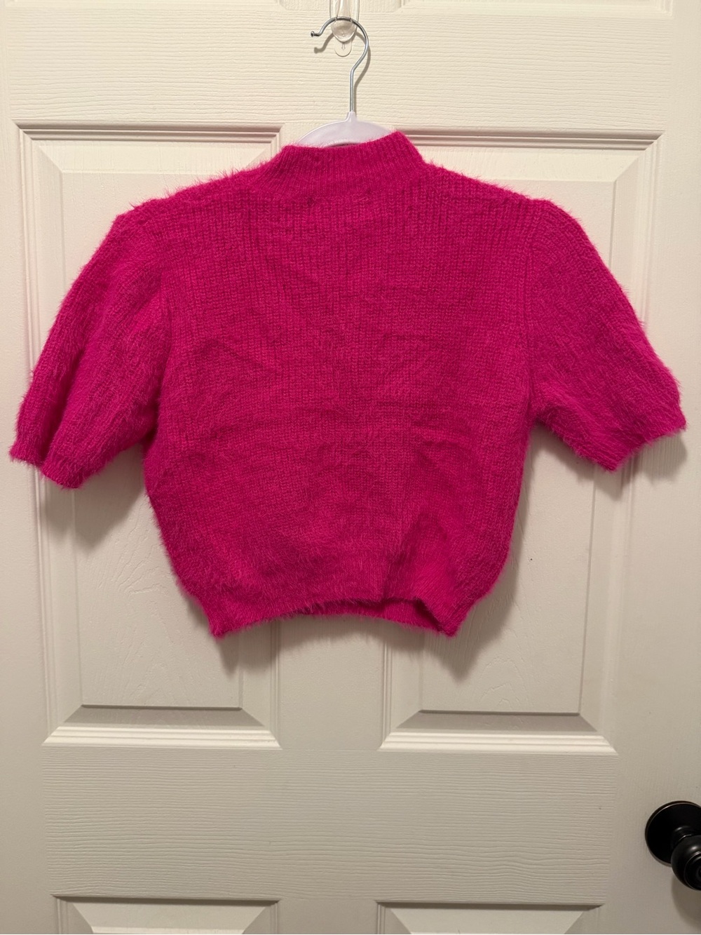 Fuzzy Cropped Pink Sweater